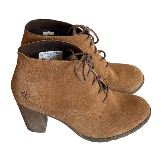 Timberland Shoes - Timberland Womens 9 Tillston High Heel Chukka Boots Wheat Suede Leather A1KJ6